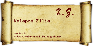 Kalapos Zilia névjegykártya