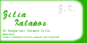 zilia kalapos business card